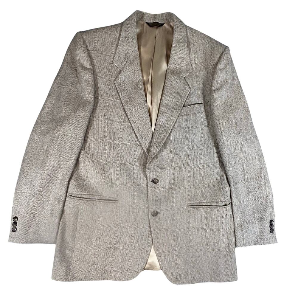 Rue Royale Designed by Nino Cerruti 100% Wool Sport‎ Coat Blazer Made in USA Tan